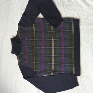 Brooks Brothers Vintage Merino Wool turtleneck plaid sweater size S